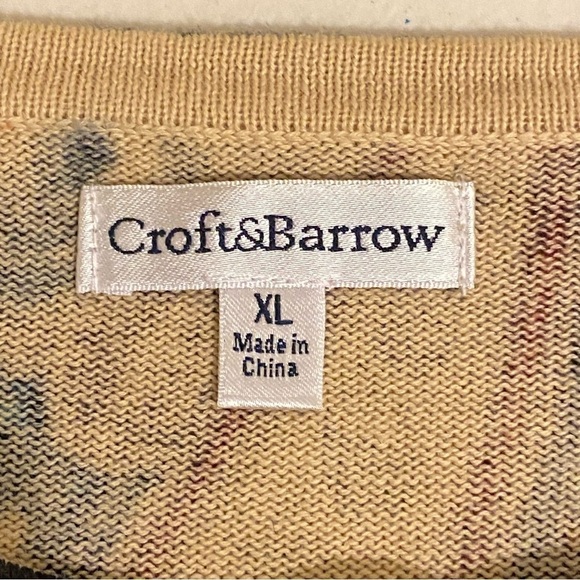 Croft & Barrow Women’s Size XL Cardigan Lightweight Paisley Brown Button Sweater - Picture 5 of 9